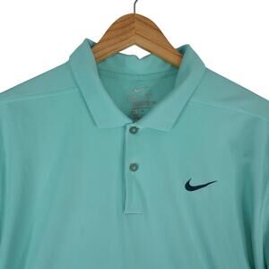 Nike Victory Golf Polo Shirt Mens XL Turquoise Dri Fit Standard Fit AQ8601-307